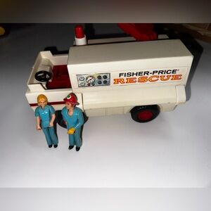 Vintage 1974 Fisher Price Rescue Truck and people